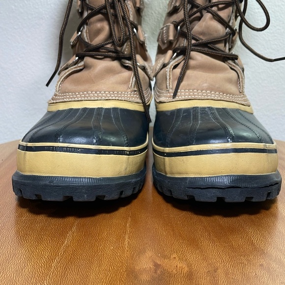 Vintage Sorel Caribou Wool Lined Rain Boots Lace Up Hiking Snow Work Boot Size 8 - Picture 11 of 16